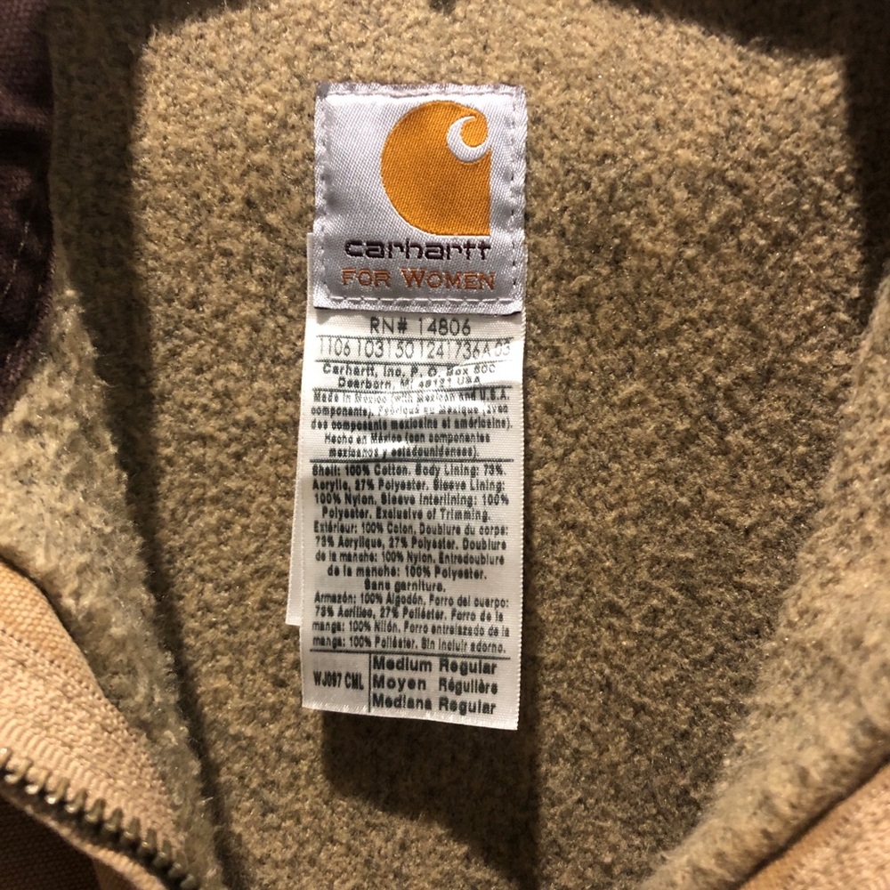 Carhartt WOMENS Field Jacket in Tan with Dark Brown Collar - Picture 11 of 13